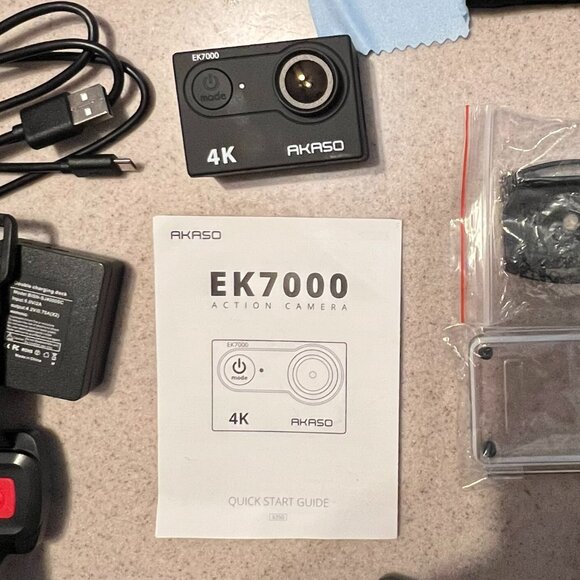 AKASO EK 7000 Action Camera+Chest Strap+14-in-1 Accessories Kit+2 bags+MicroSD - Picture 1 of 15
